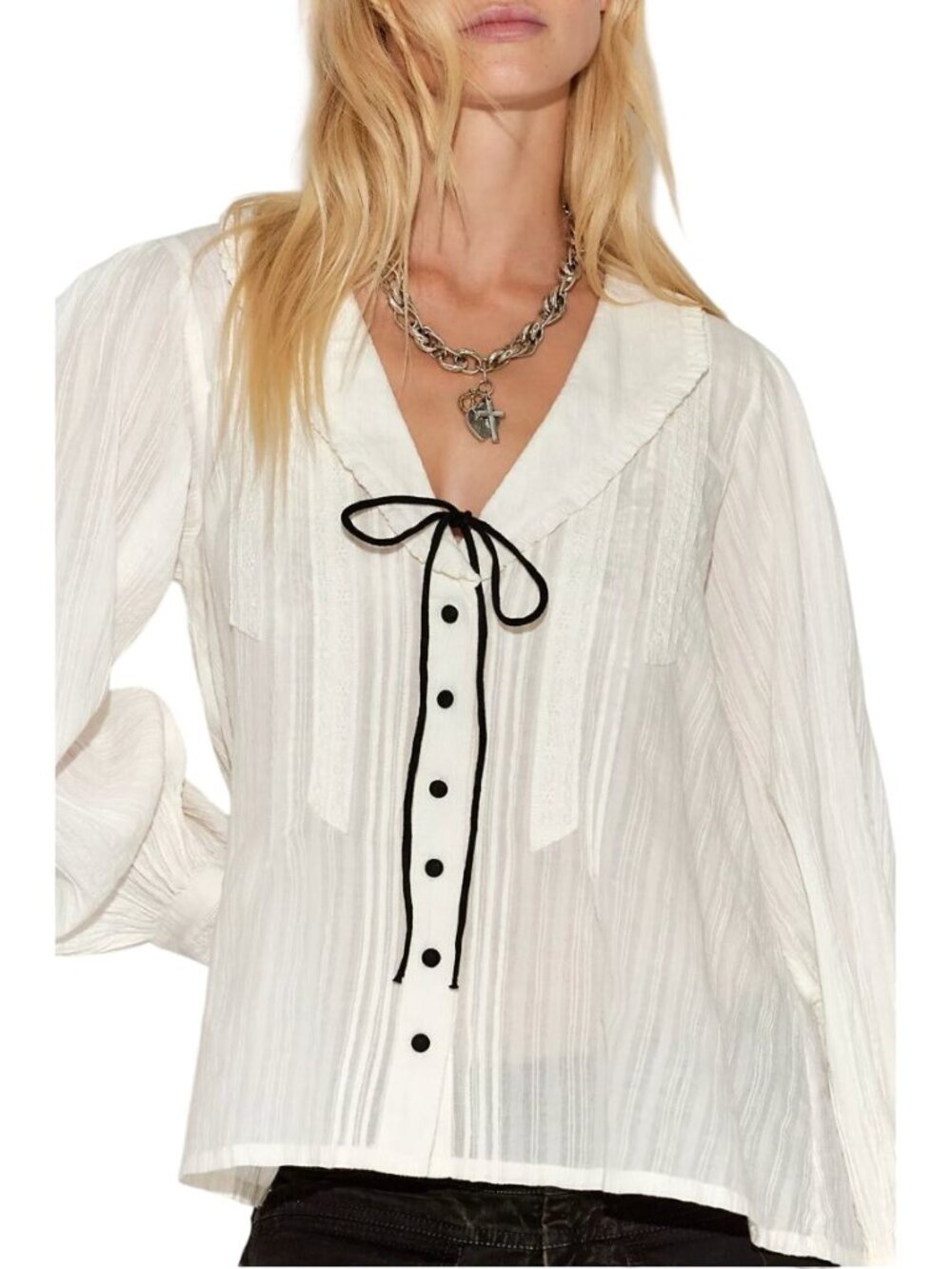 Free People Hannah Long Sleeve Blouse NWT - Size S